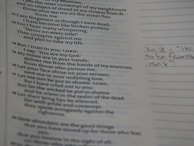An image of handwritten notes and drafts from Kaitlynn's writing process.