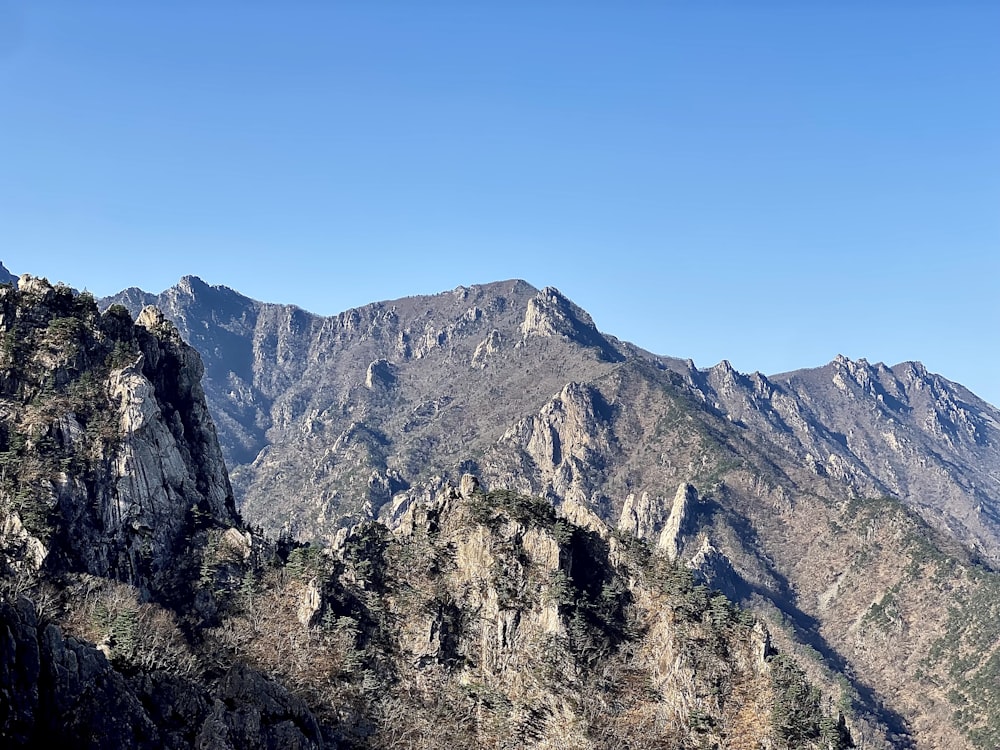 a view of a mountain range from a distance