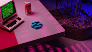 a laptop computer sitting on top of a table
