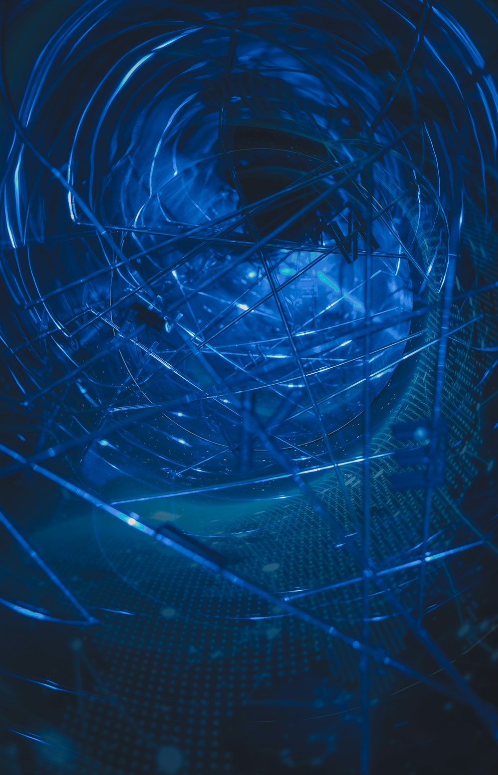 a close up of a cell phone in a cage