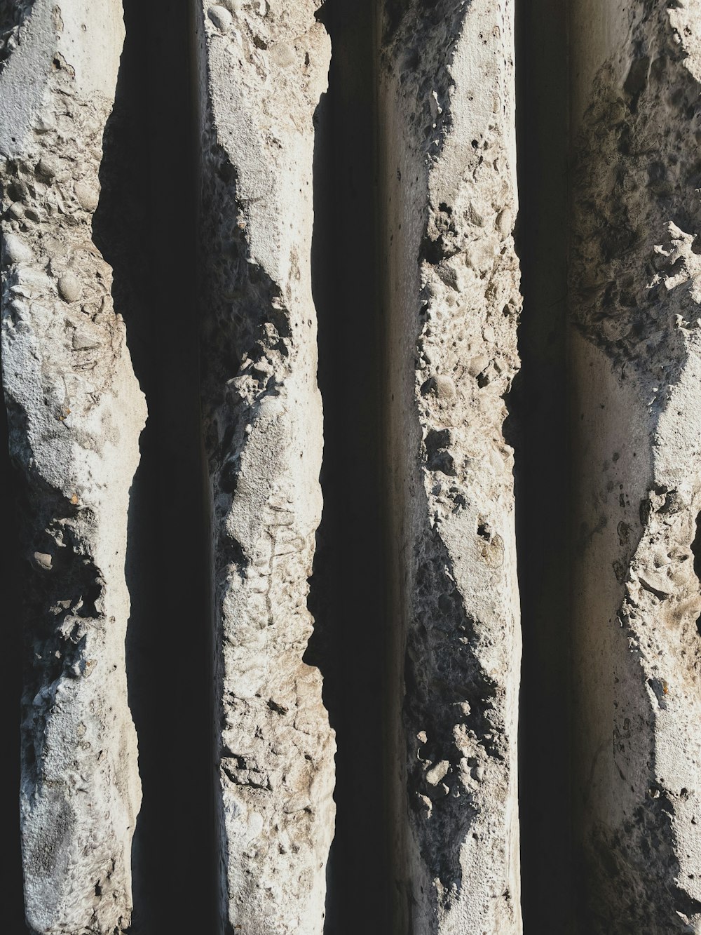 a close up of some very large rocks