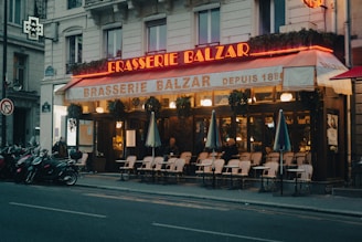 a restaurant on the side of a street