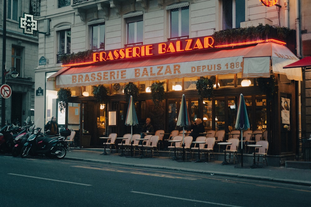 a restaurant on the side of a street