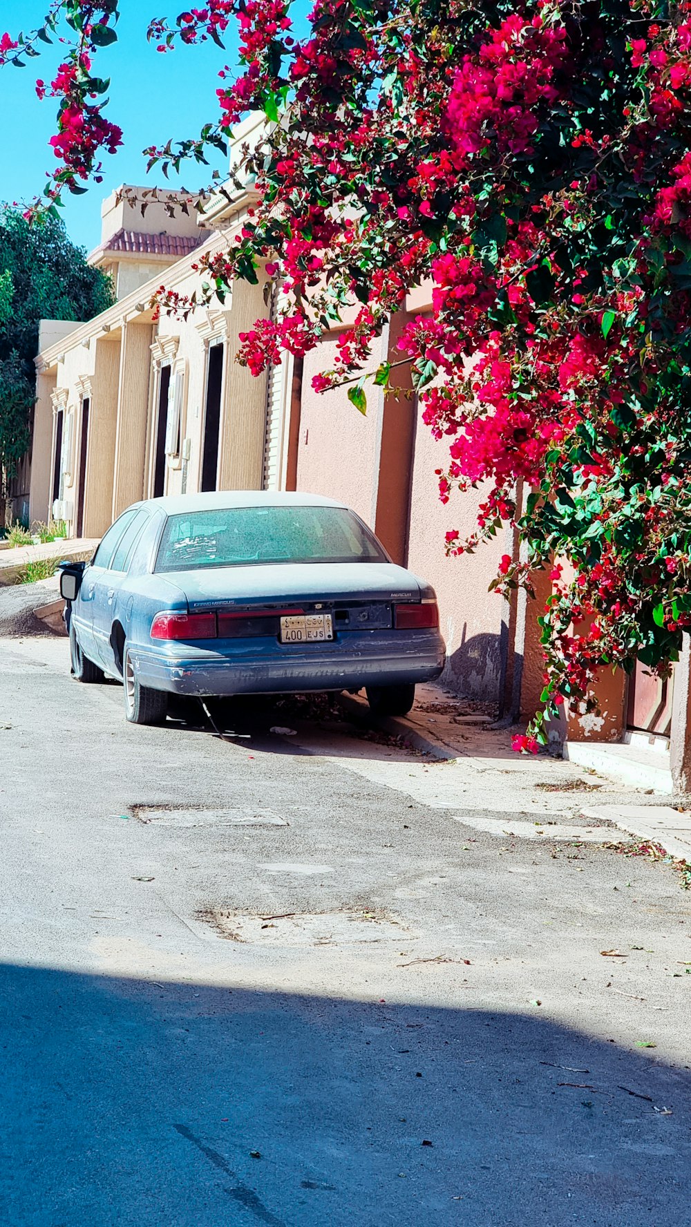 a car parked on the side of the road