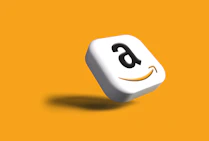 a close up of a dice with an amazon logo on it