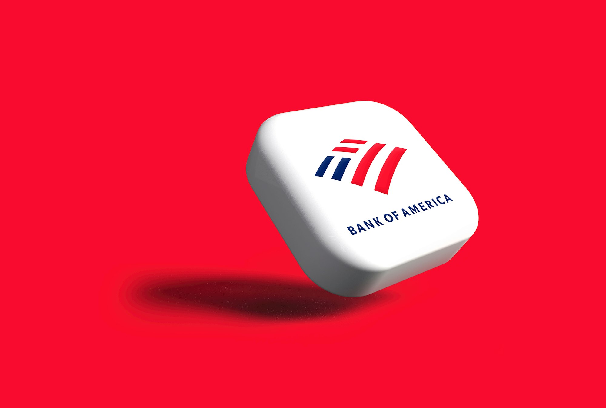 a bank of america logo on a white dice