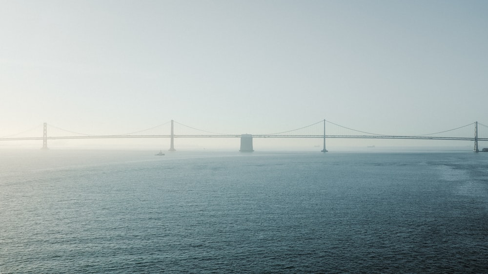 a large bridge spanning over a large body of water