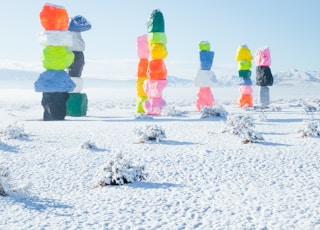 It never snows here in Las Vegas. So when I woke up at 4:00 am and saw it coming down pretty good, I drove to this spot hoping I could get a good shot. And here it is! Empty, snowy, and crazy colorful.