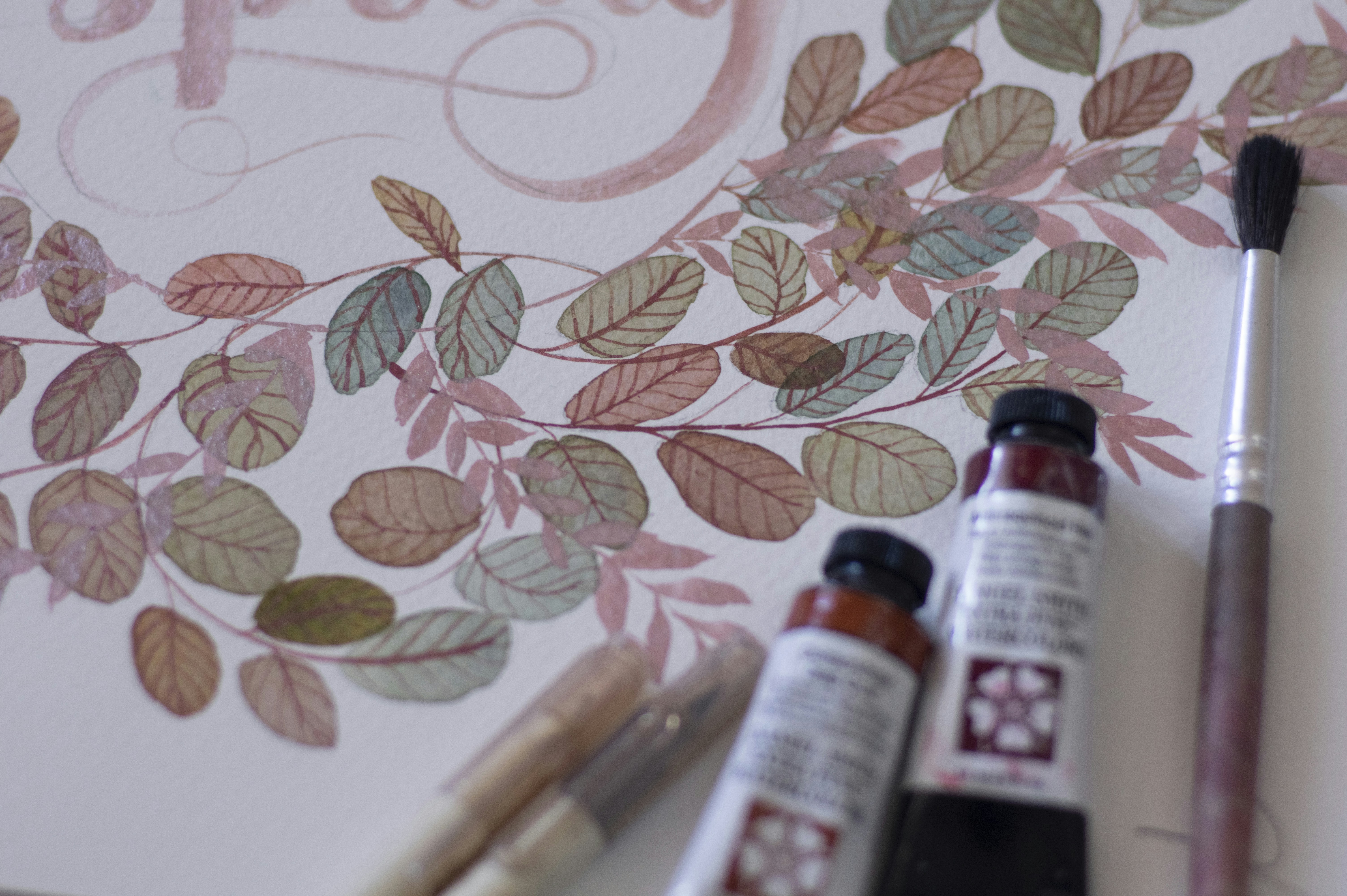 a close up of some paint and a brush