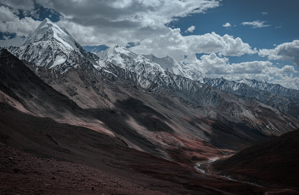 a mountain range with a river running through it