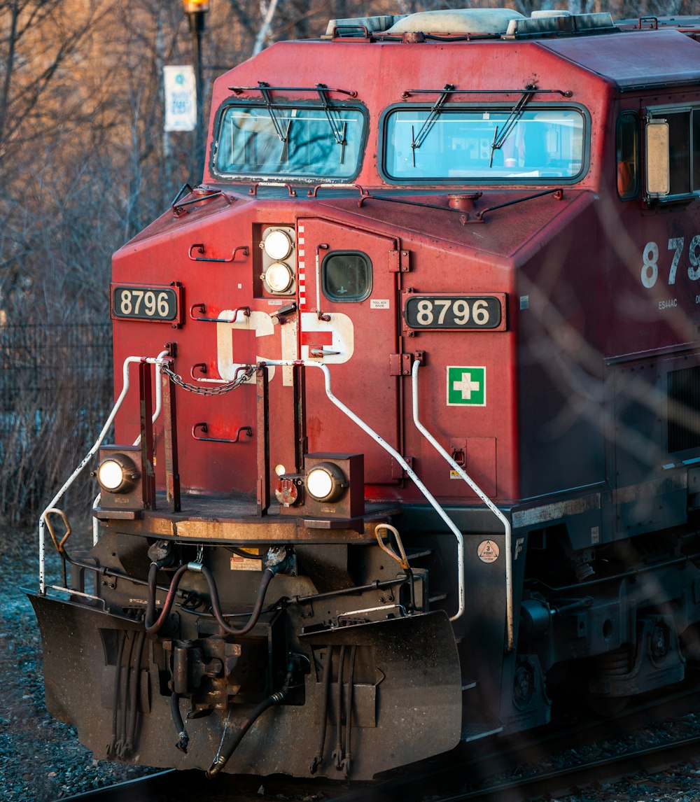 a close up of a train on a train track