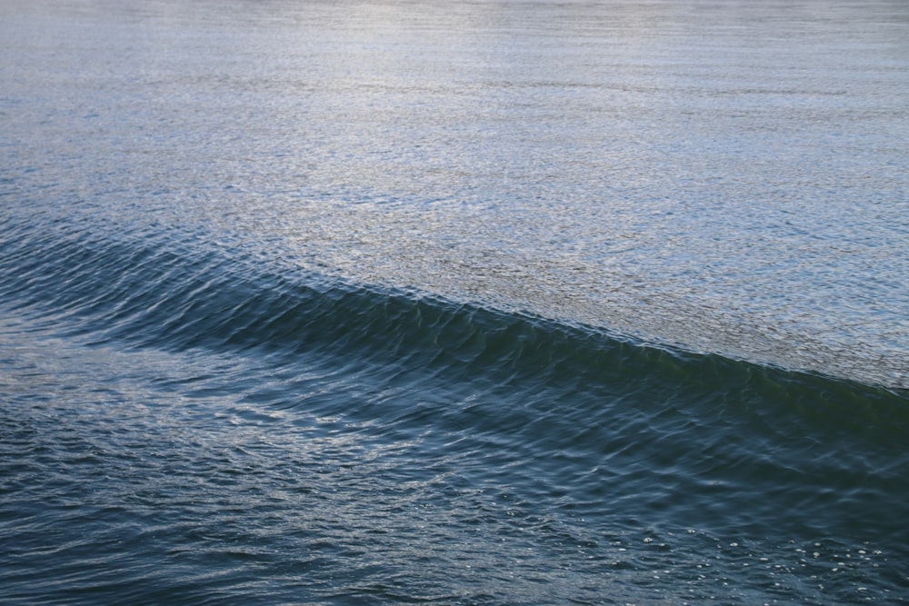 a person riding a surfboard on a wave in the ocean