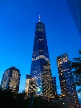 A stunning twilight view of Trilive’s 45-story towers glowing against the evening sky.