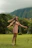 Smiling woman enjoying a buggy ride through lush tropical terrain
