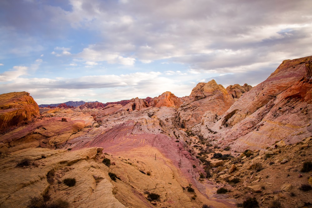 a view of a mountain range from a high point of view