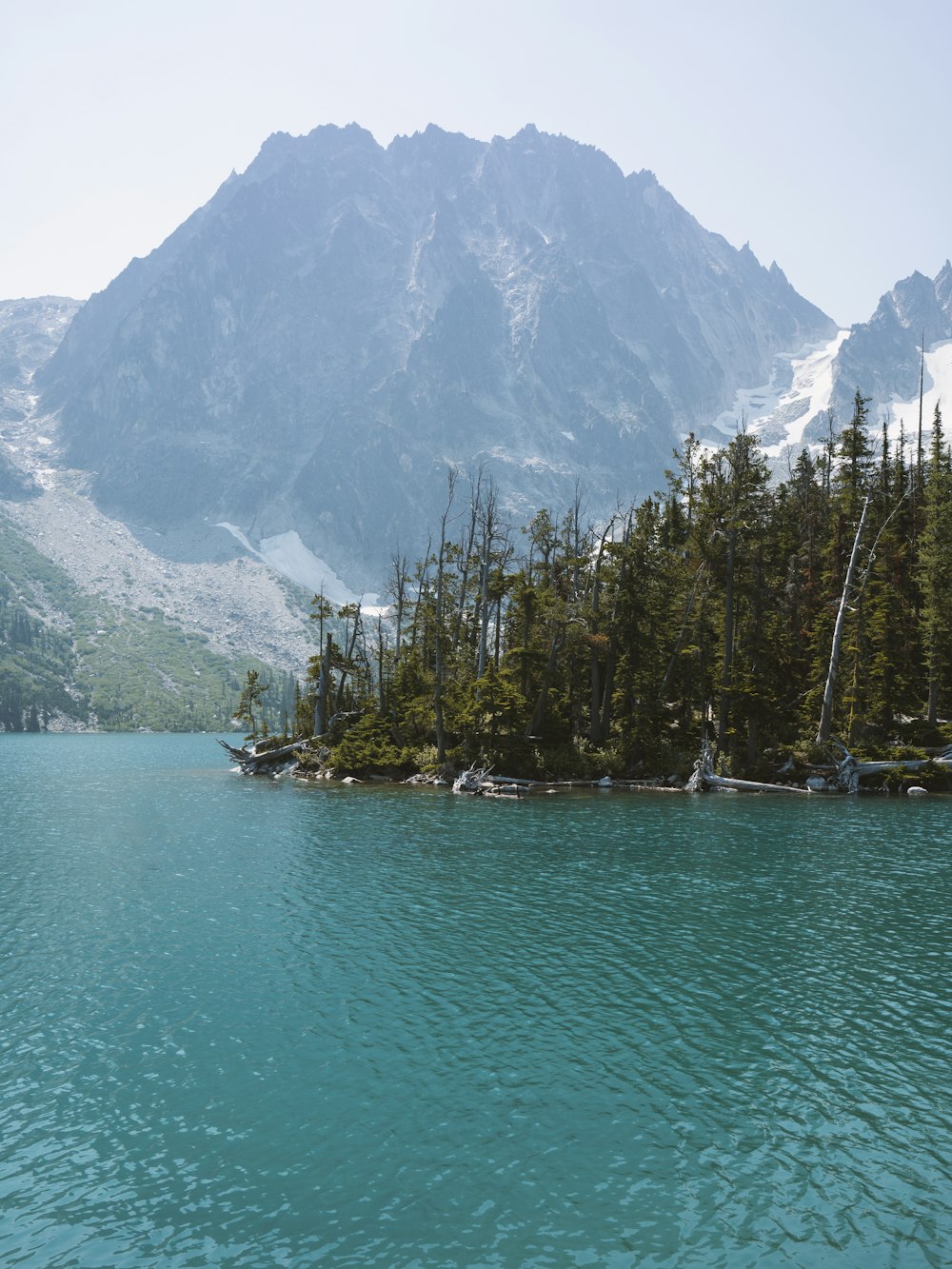 a large body of water surrounded by mountains