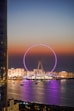a ferris wheel in the middle of a large body of water