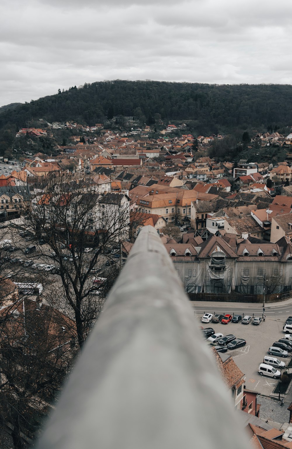 a view of a city from the top of a building