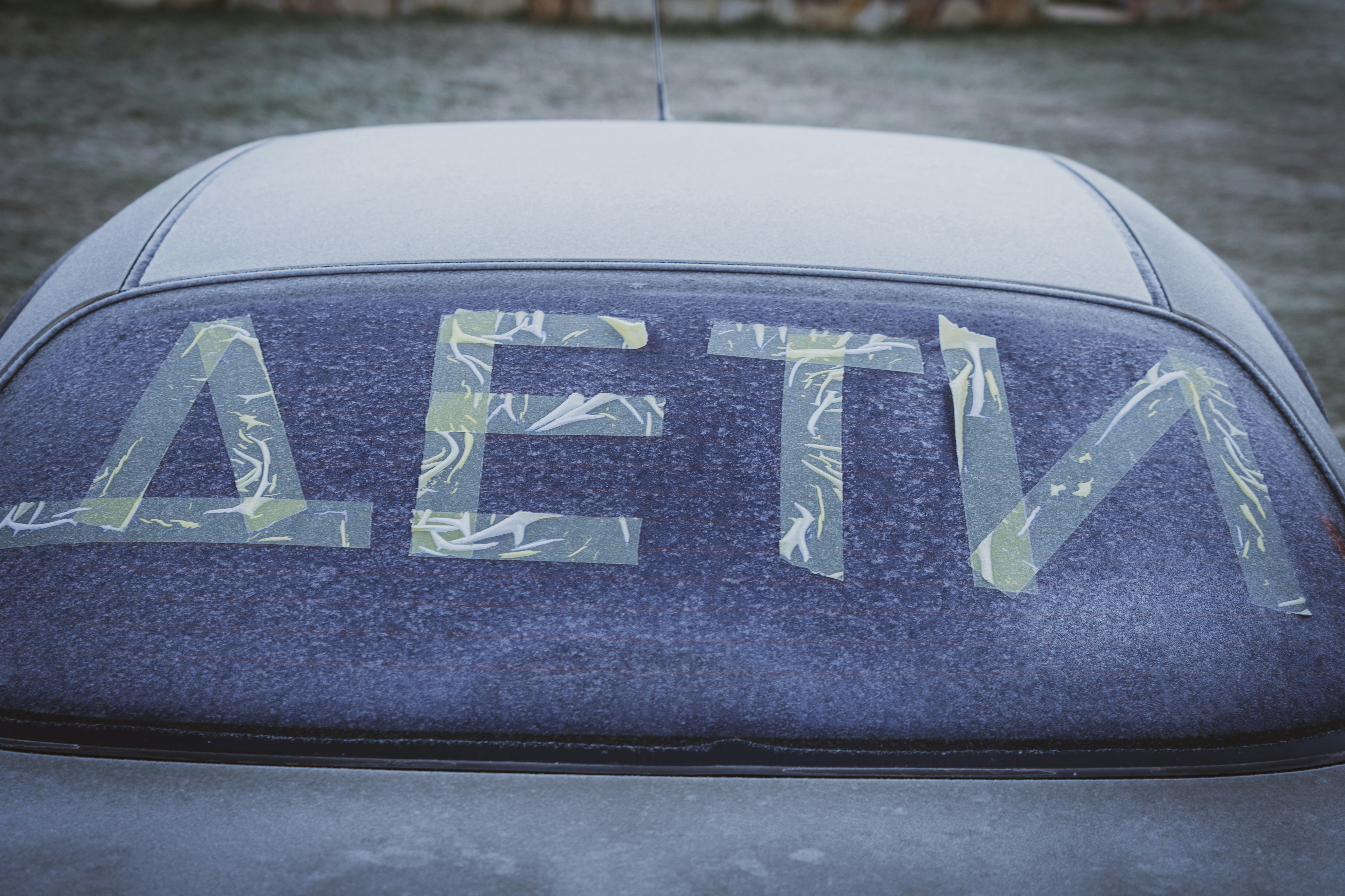 a car with the word nea written on it