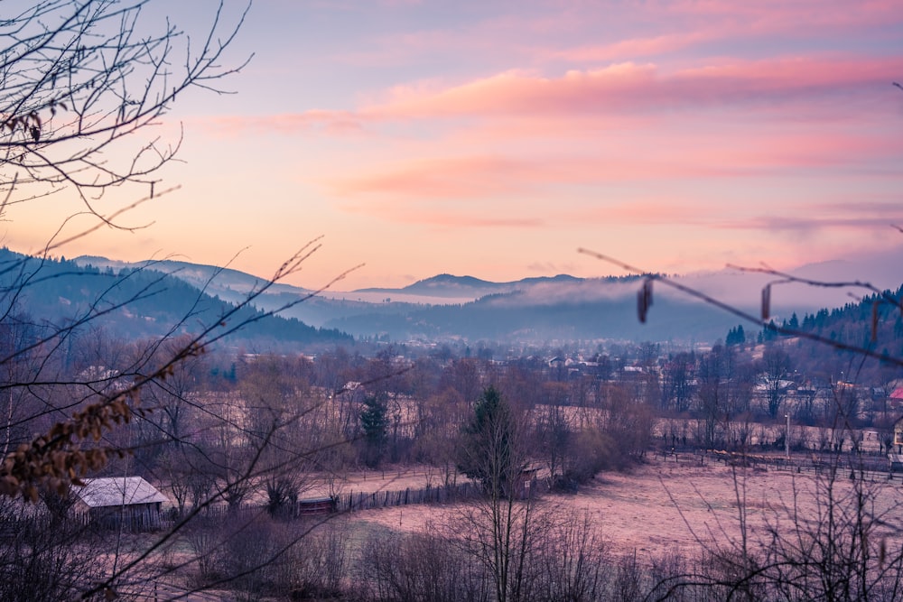 a view of the mountains from a distance