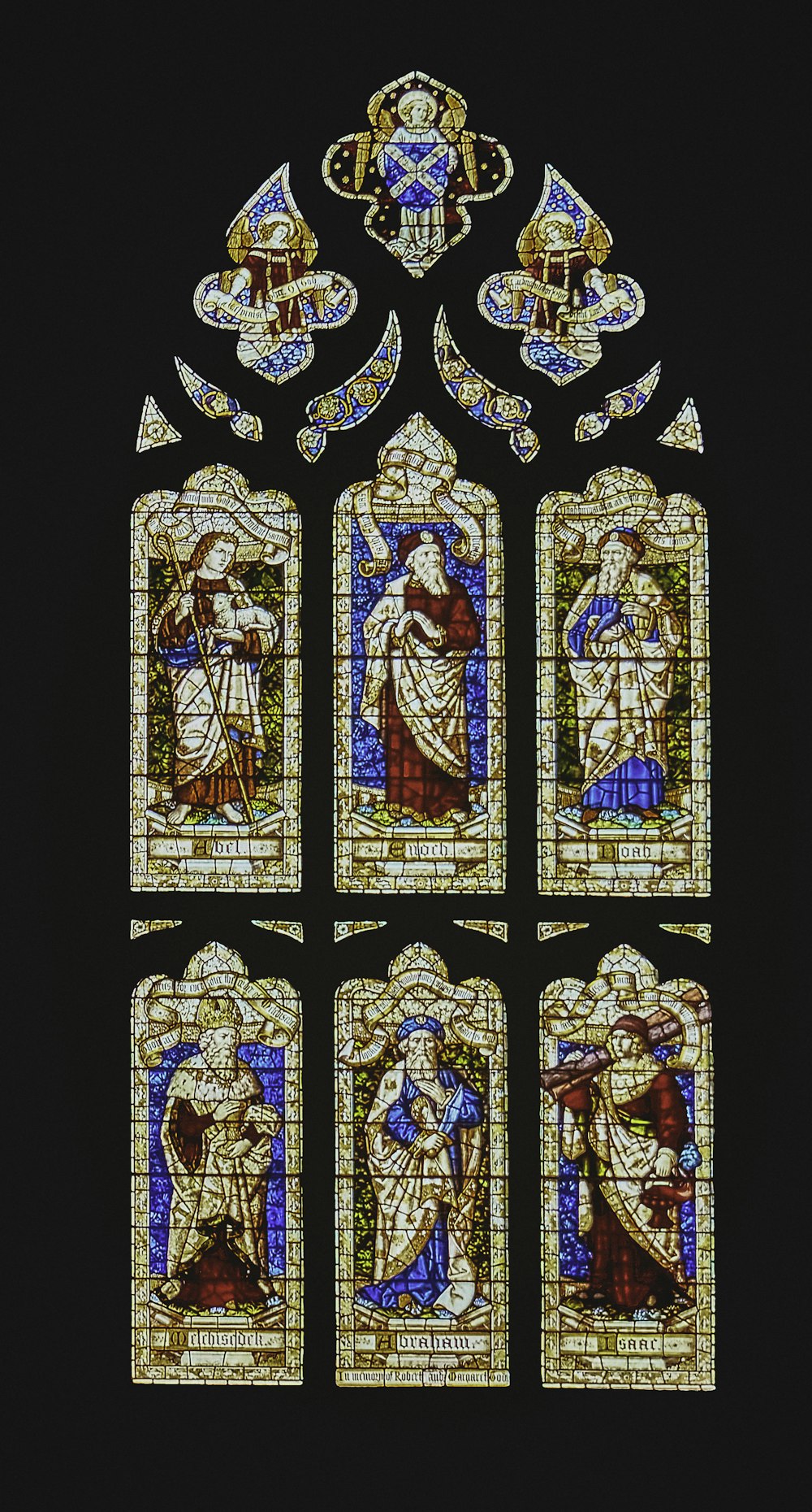 a stained glass window in a church