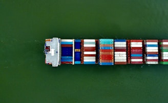 a large cargo ship in a body of water