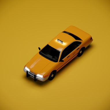 a yellow taxi cab is shown on a yellow background