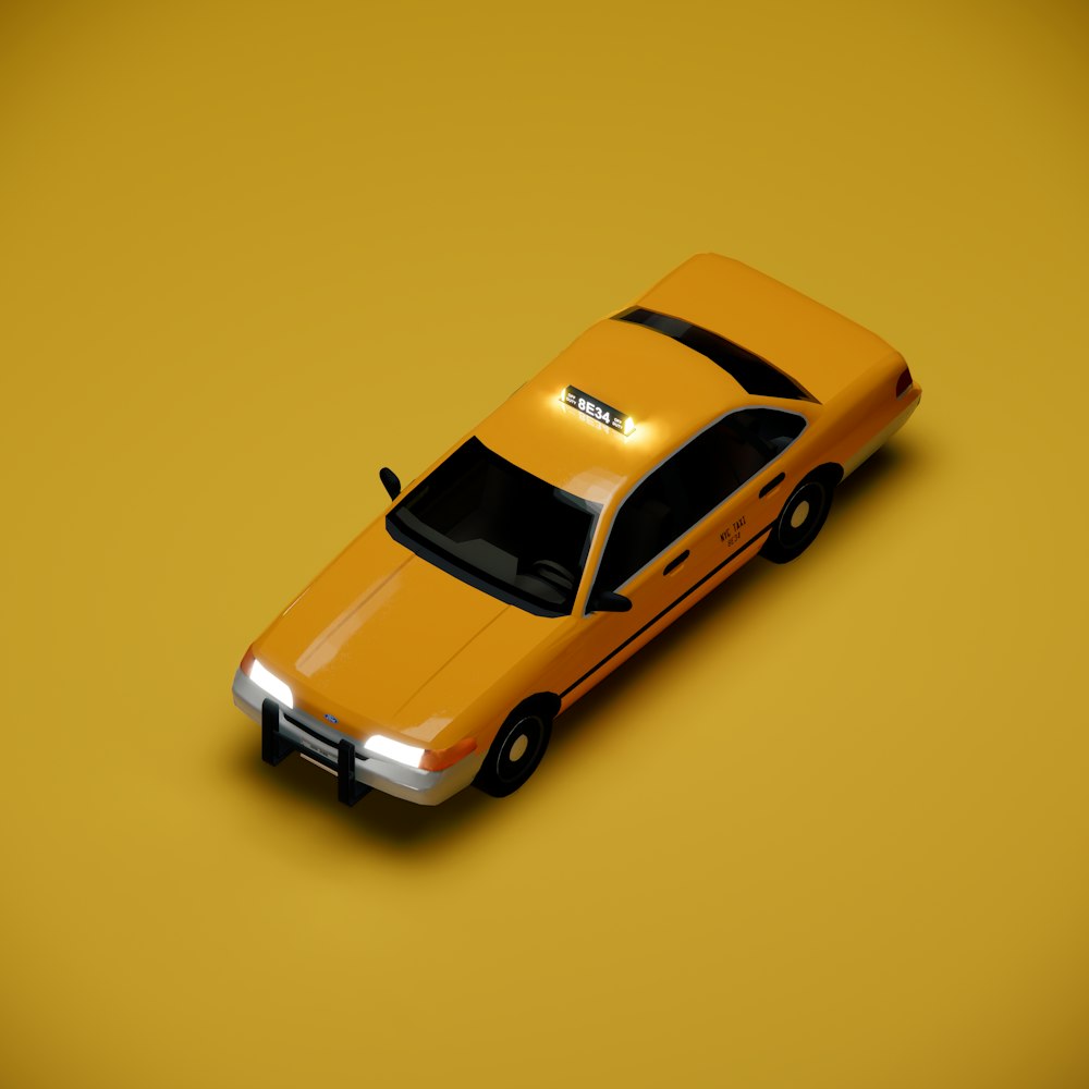 a yellow taxi cab is shown on a yellow background