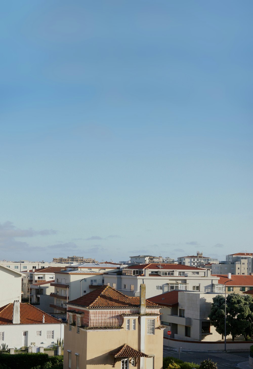 a view of a city from a rooftop