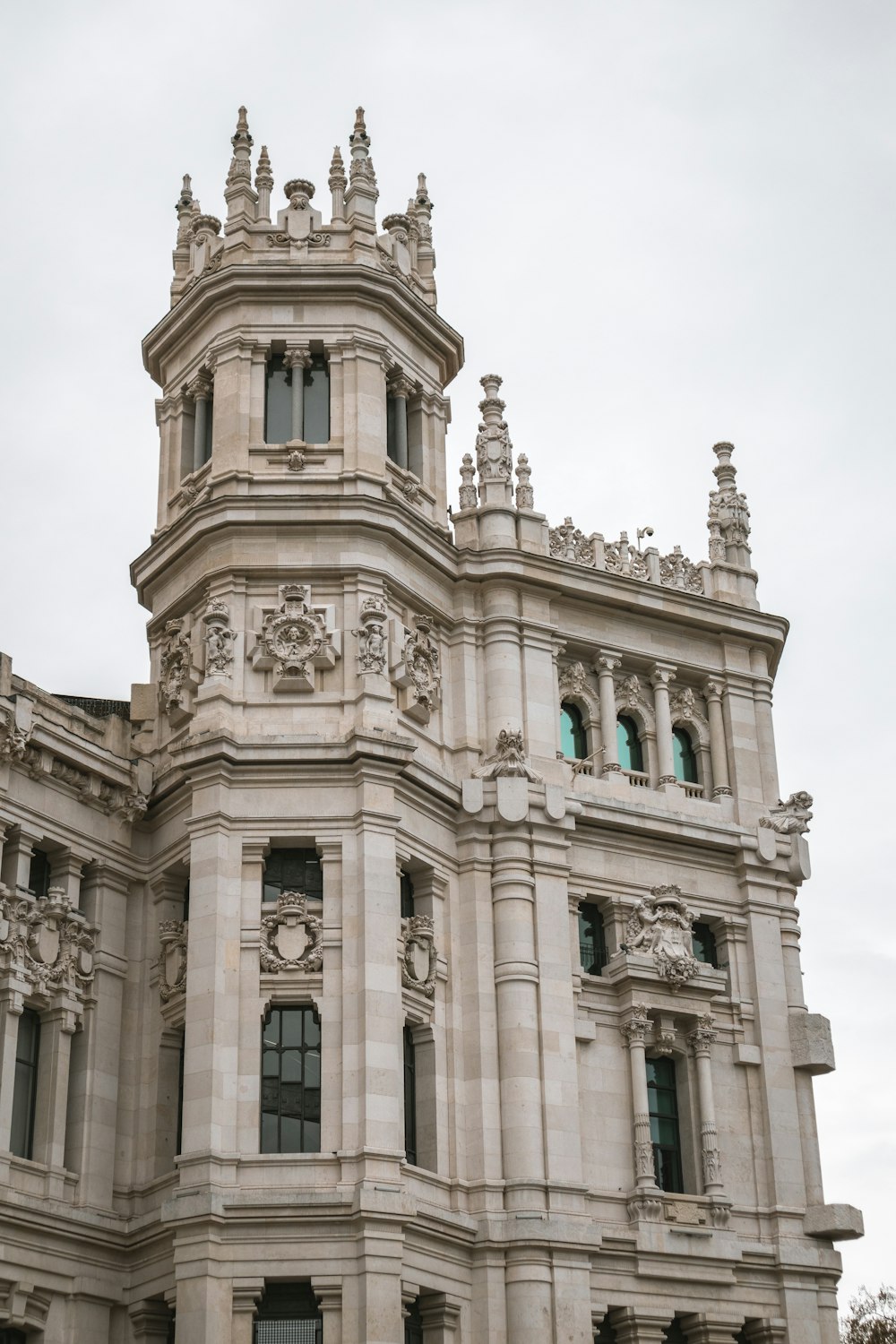 a large building with a clock on the front of it