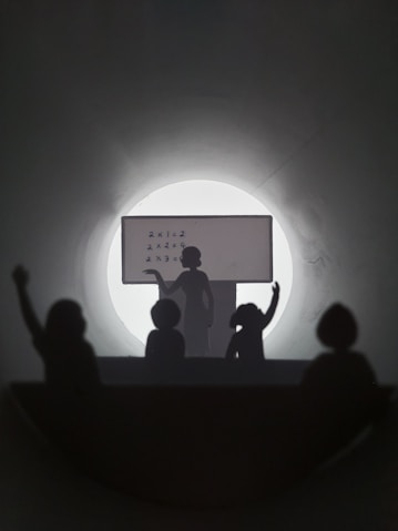 A teacher teaching a lesson