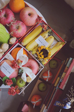 Fresh fruit and vegetables from a grocery run
