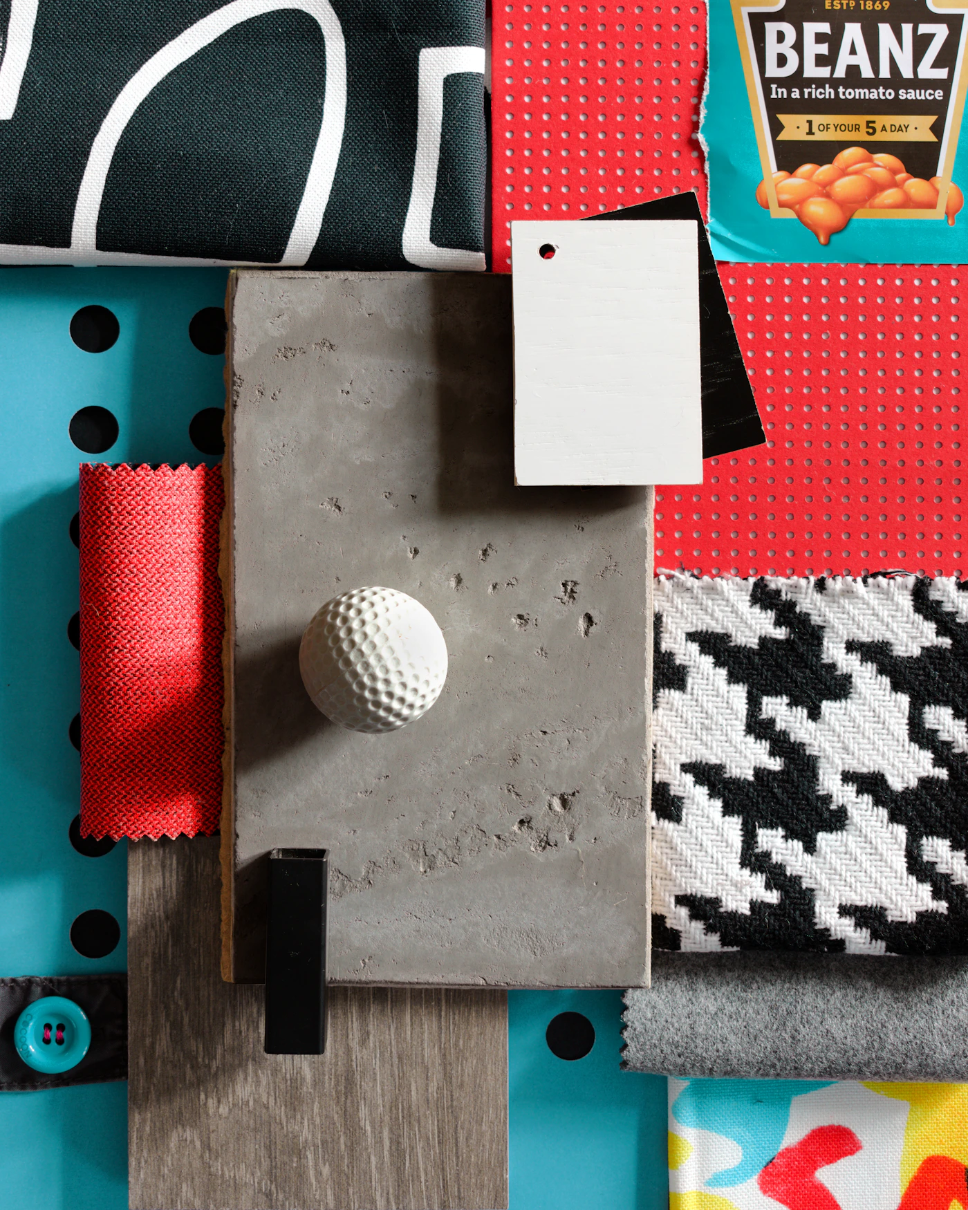 Designer selecting materials