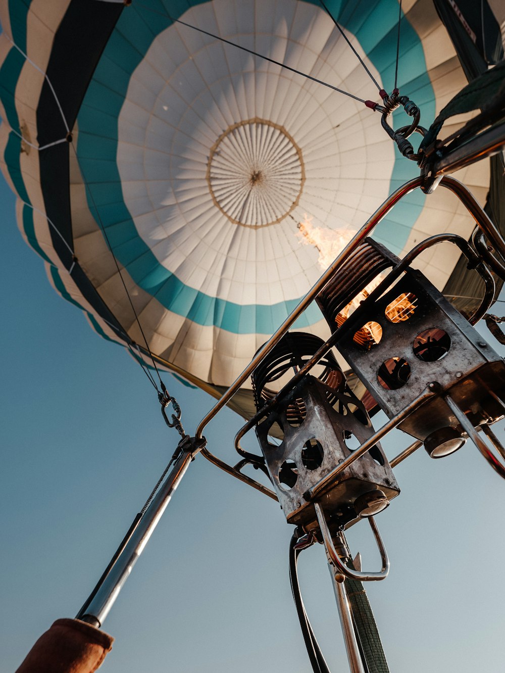 a hot air balloon with a sky background