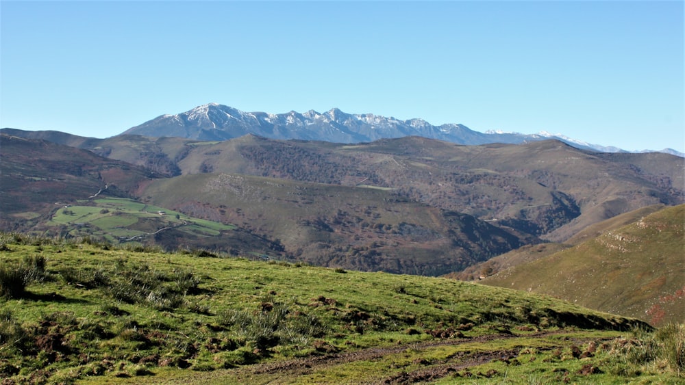 a view of a mountain range in the distance