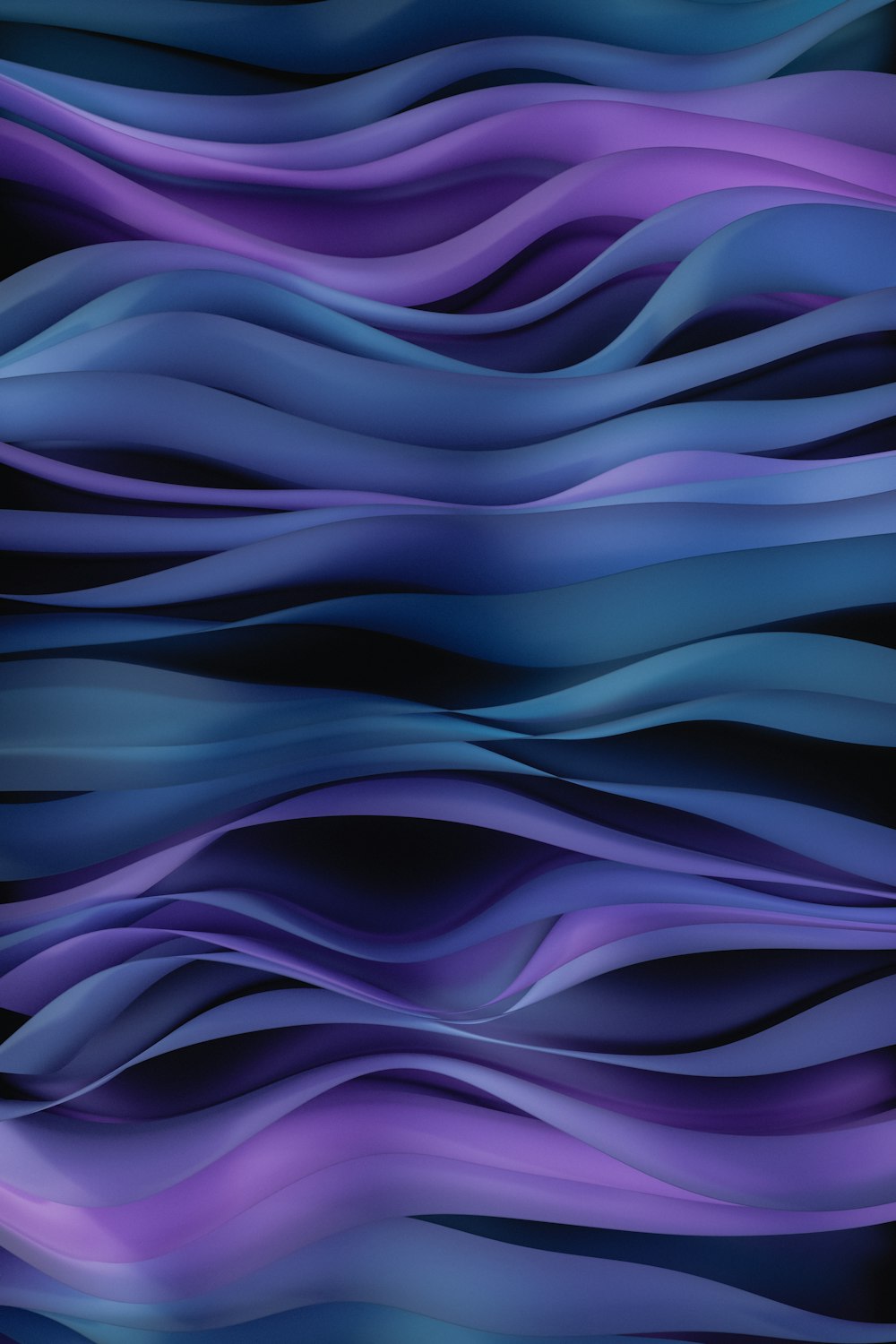 a blue and purple wavy pattern on a black background