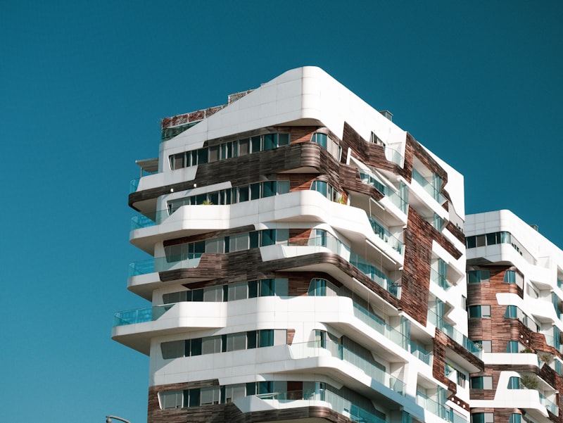 Modern apartment building facade