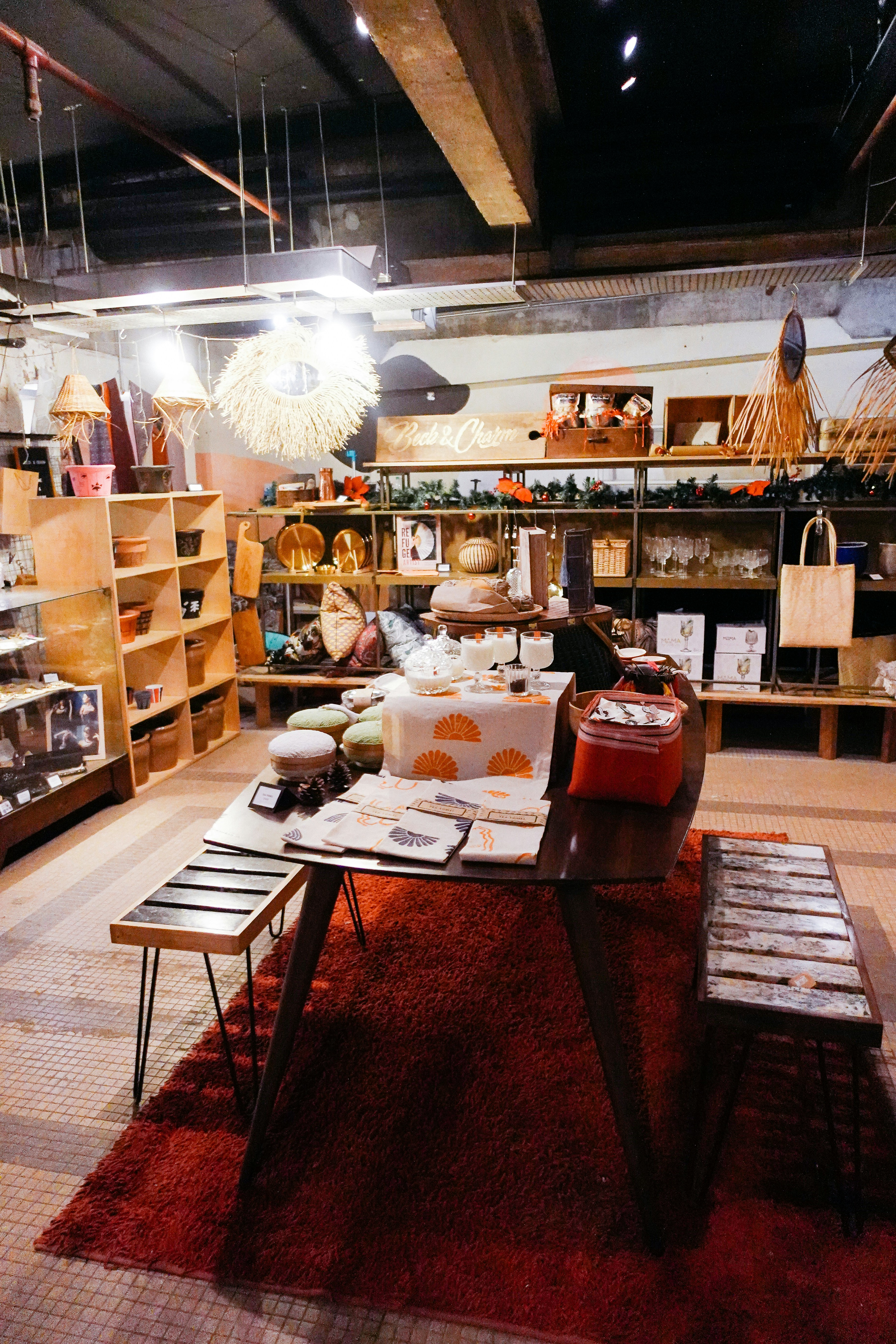 Retail store with home goods and decorative furniture items on display