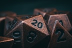 a group of metal dices with numbers on them