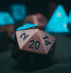 a close up of a dice with numbers on it