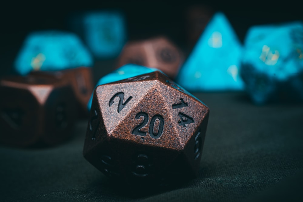 a close up of a dice with numbers on it