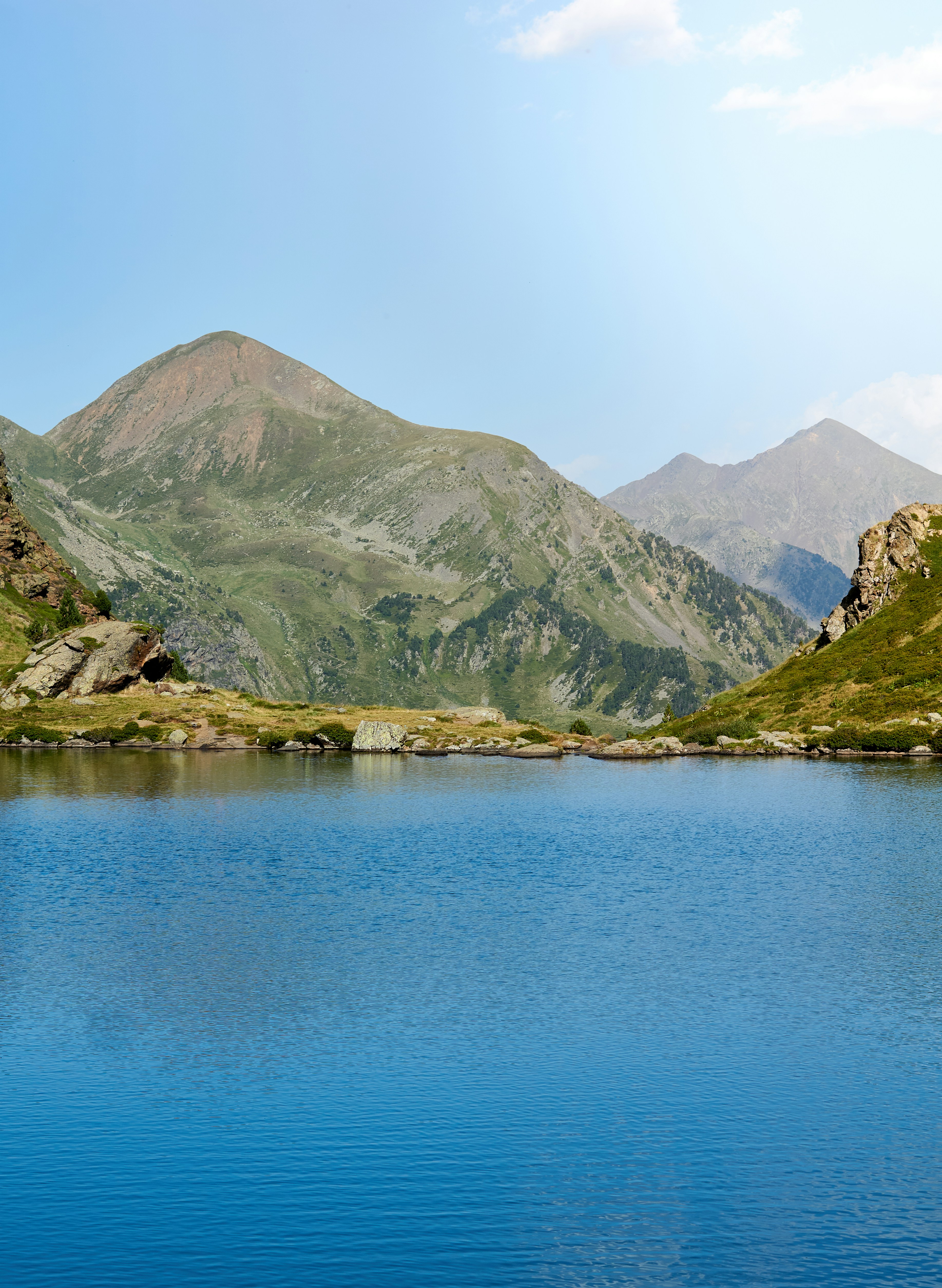a large body of water surrounded by mountains
