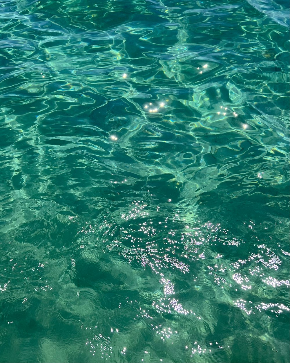 the water is crystal clear and blue