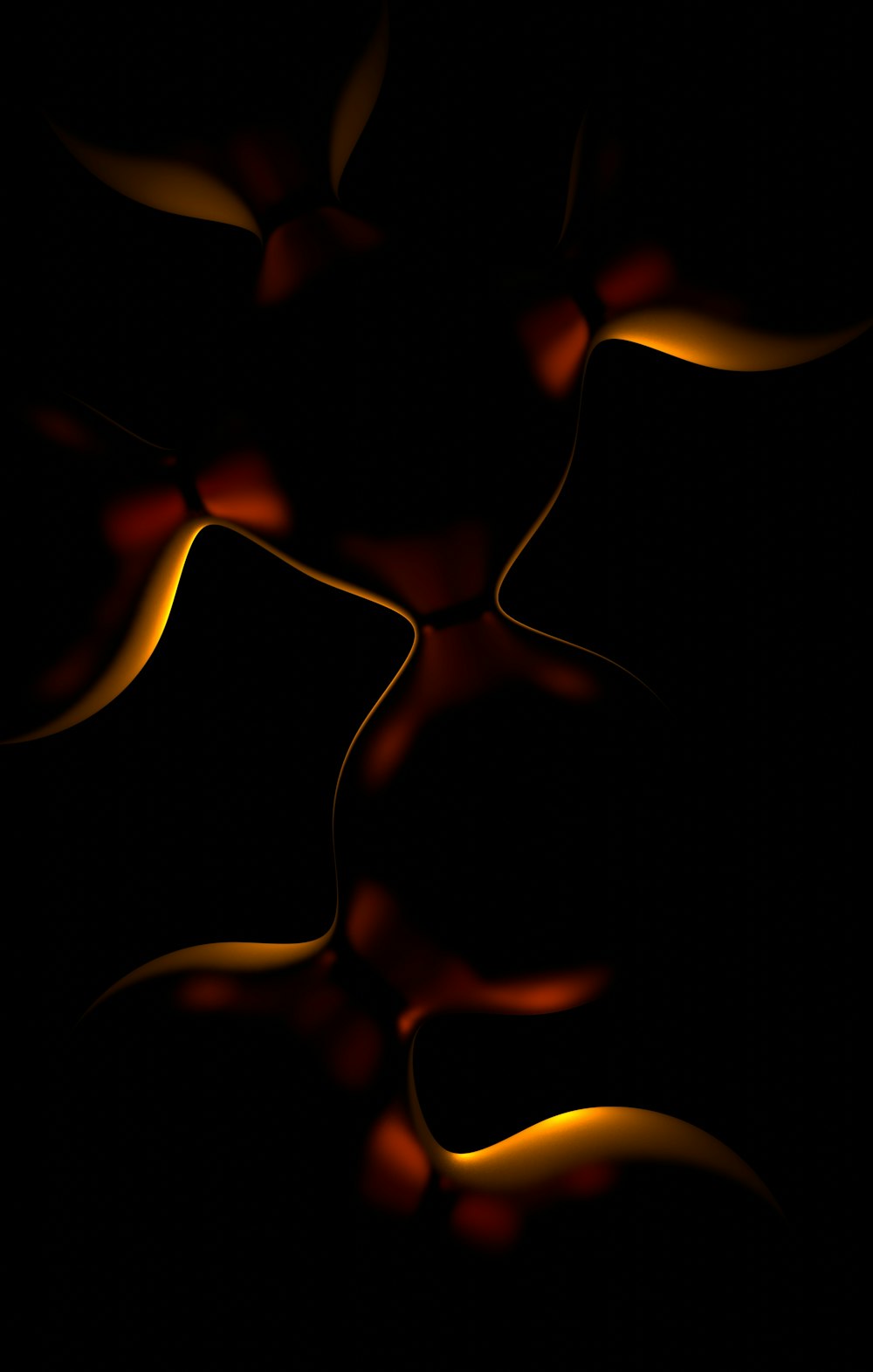 a black background with a red and yellow pattern