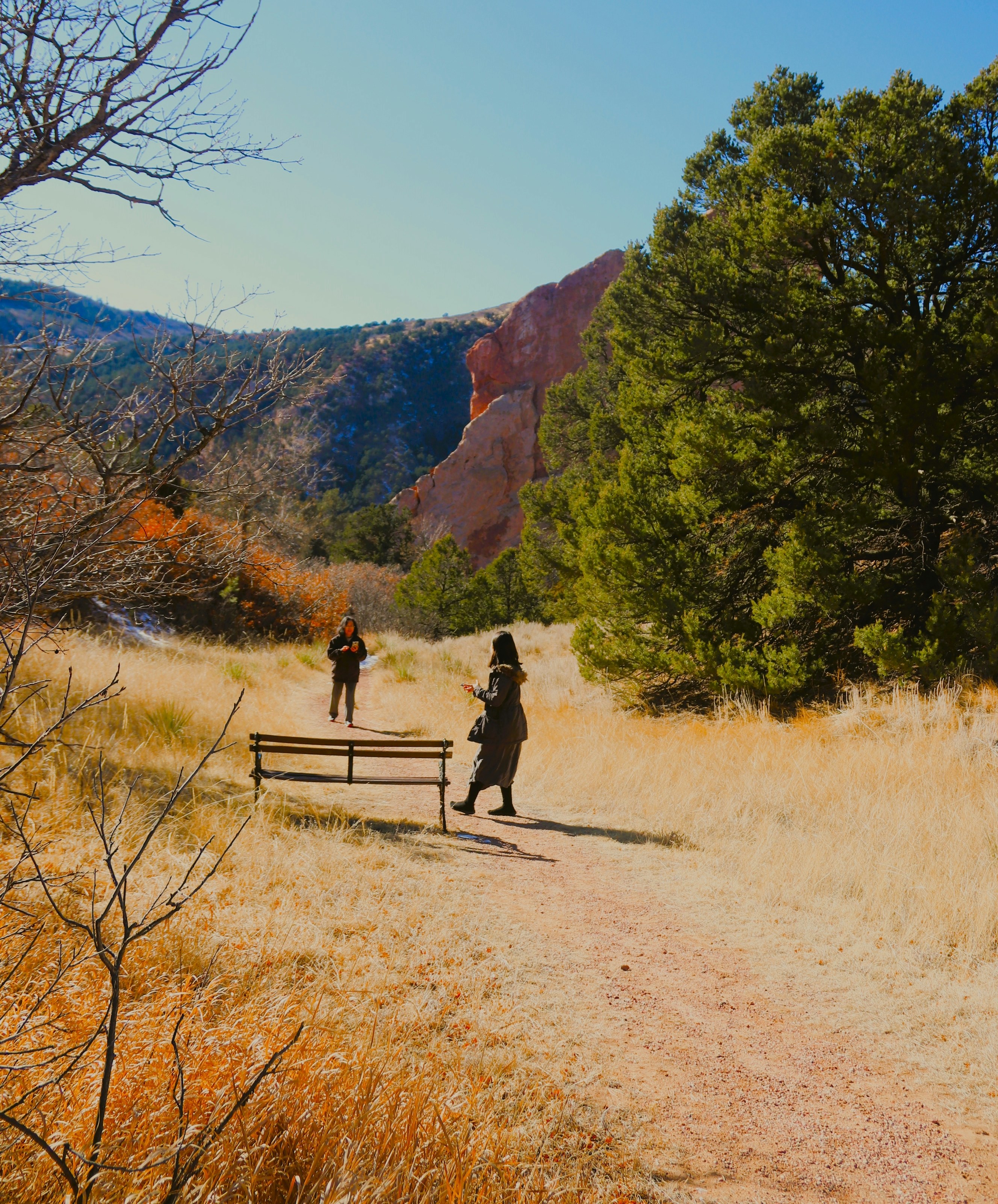 Hiking trails with historical landmarks - Group of hikers in Hocking Hills State Park