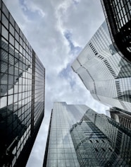 a group of tall buildings sitting next to each other