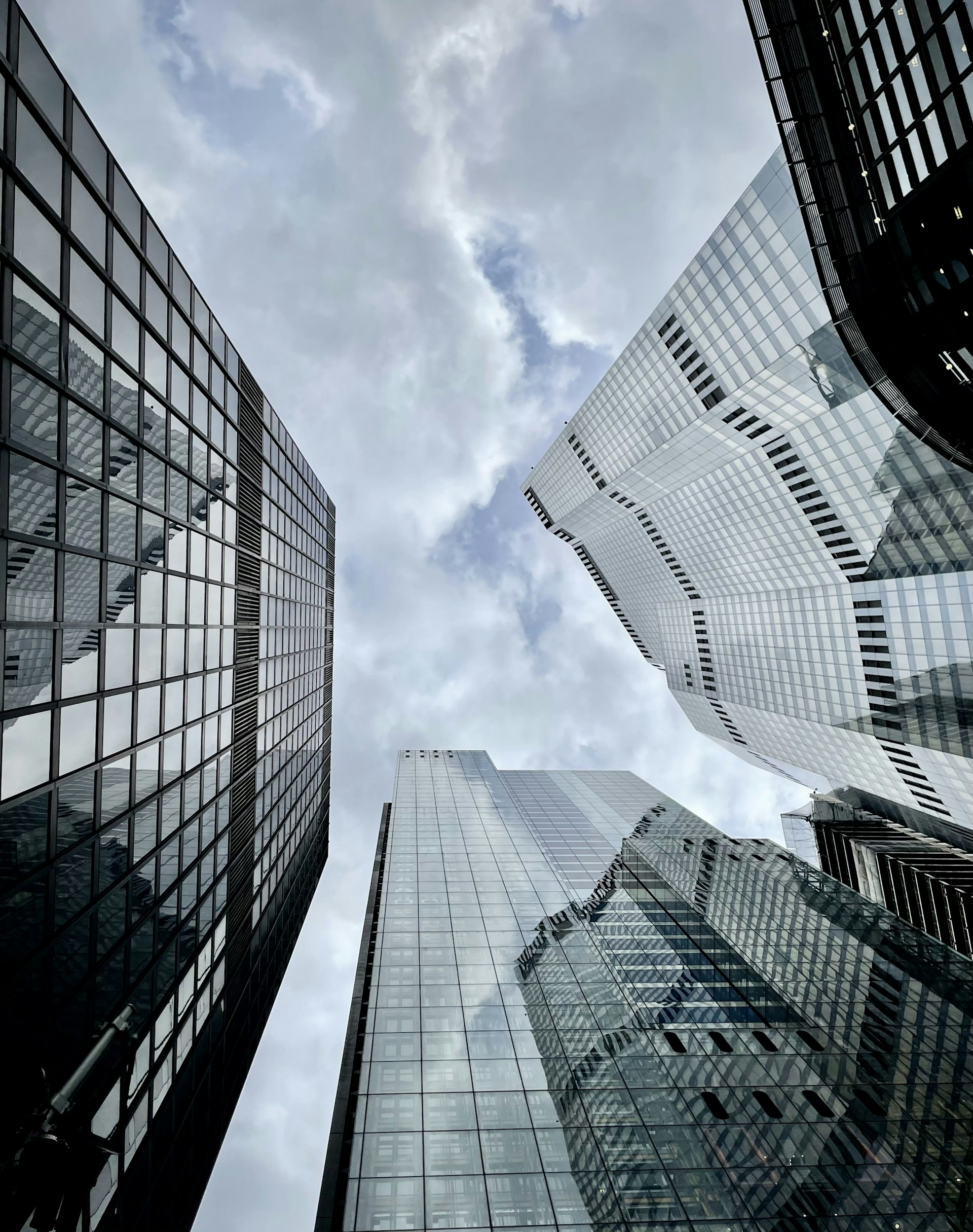 a group of tall buildings sitting next to each other