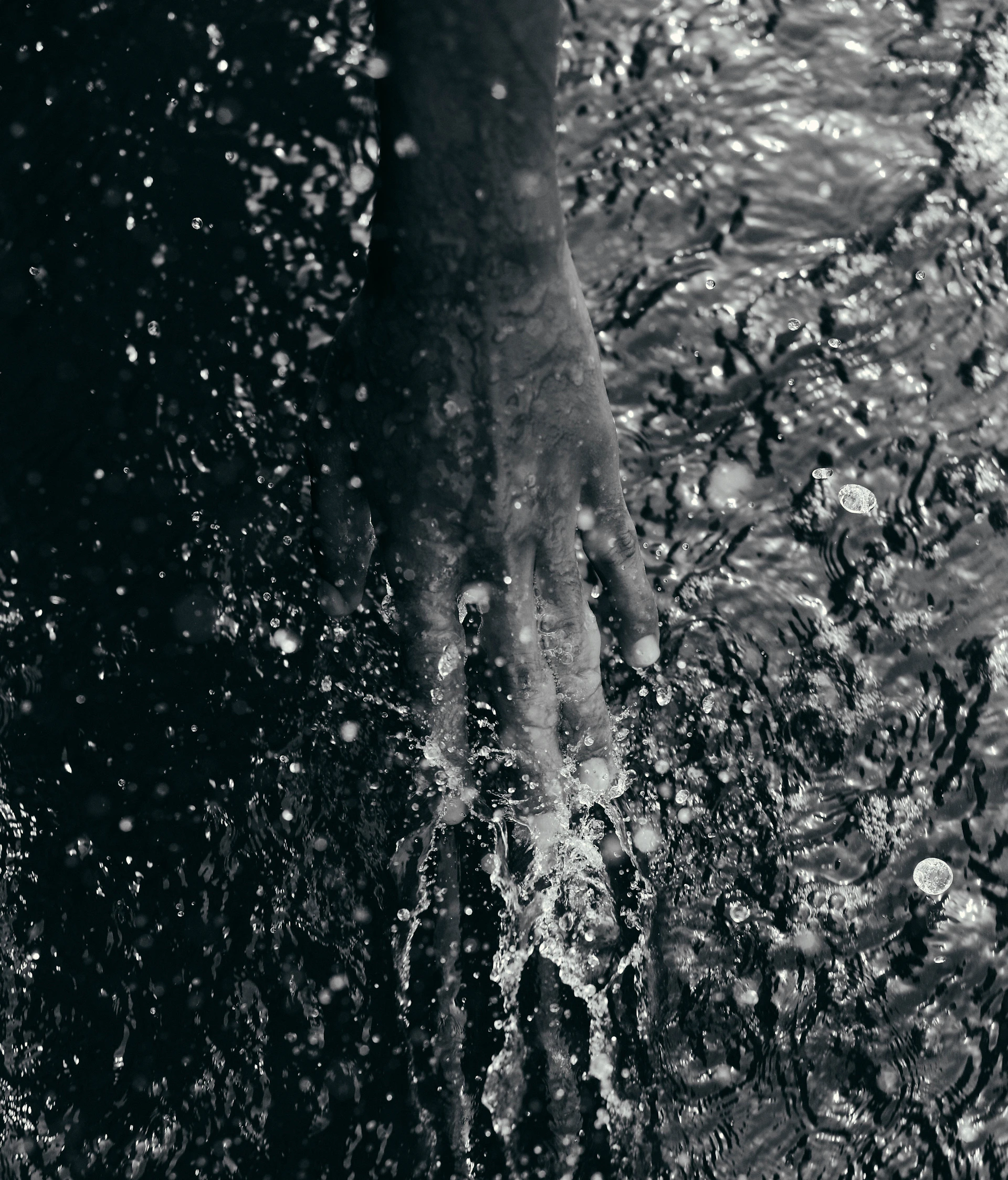 a person standing in a body of water
