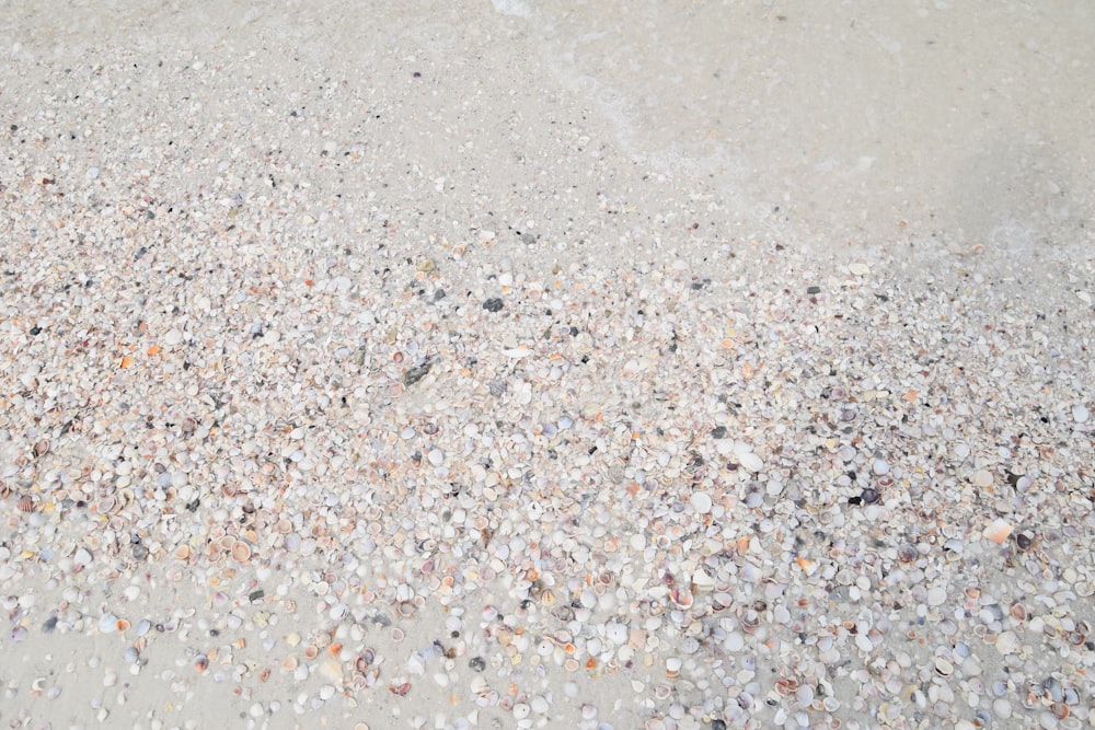 a close up of a sand and gravel surface