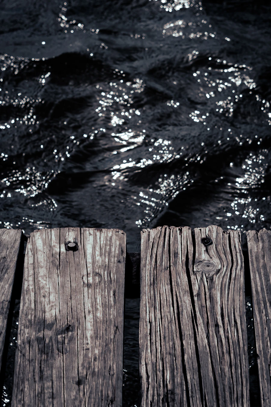 Wooden dock over calm water